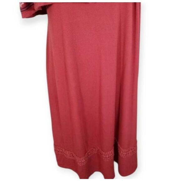 ARTESIA OFF-THE-SHOULDER BRICK/MAUVE BOHO-INSPIRED DRESS SZ.XXL GUC. - Picture 3 of 7